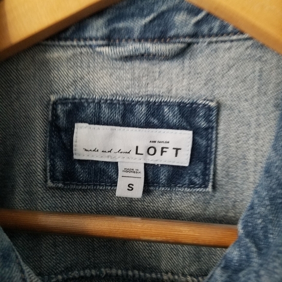 Loft Denim Blue Button Longsleeve Jacket Cotton Size Small - Picture 10 of 10